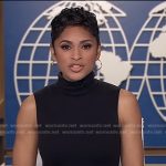 Jericka’s brown sleeveless turtleneck dress on CBS Evening News