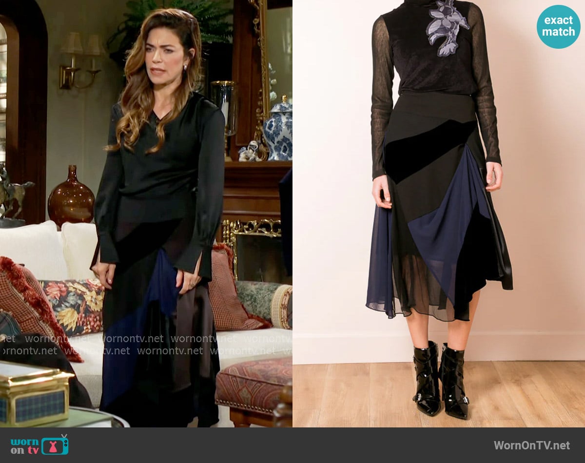 Jessie Liu JLCFW22SK001 Skirt worn by Victoria Newman (Amelia Heinle) on The Young and the Restless