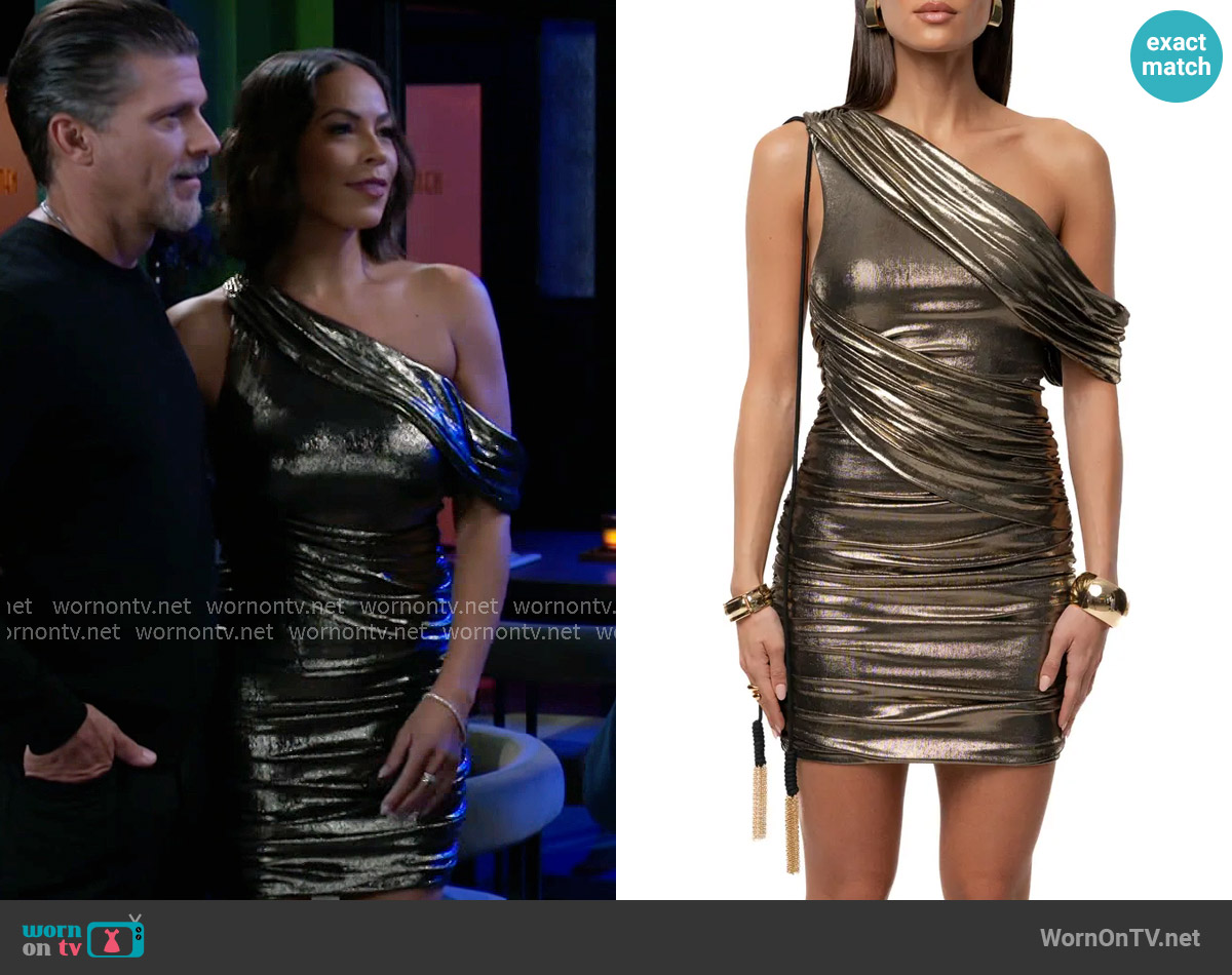 JLuxLabel Nocturnal Shine Ruched Minidress worn by Nicole Dupree Richardson (Daphnee Duplaix) on Beyond the Gates