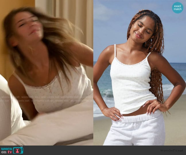John Galt White & Pink Floral Skylar Tank Top worn by Charley Manley on Southern Charm