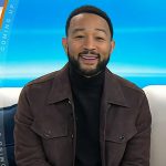 John Legend’s brown suede trucker jacket on Today
