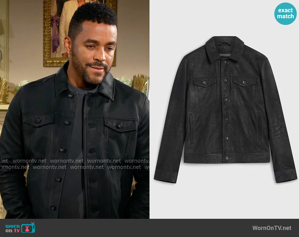 John Varvatos Andrew Trucker Jacket worn by Nate Hastings (Sean Dominic) on The Young and the Restless