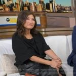 Juju’s red leather ankle boots on Good Morning America