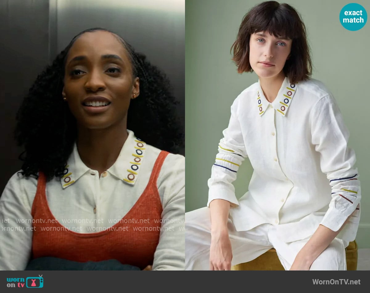 Jupe by Jackie Farigoule Shirt worn by Faith Mitchell (Iantha Richardson) on Will Trent