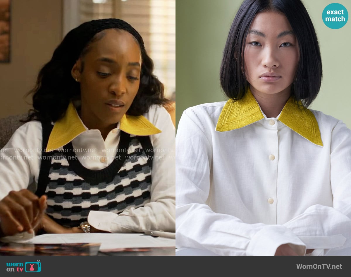 Jupe by Jackie Yelle Shirt worn by Faith Mitchell (Iantha Richardson) on Will Trent