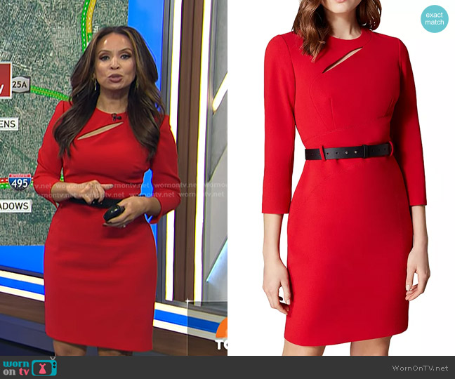 Karen Millen Cutout Belted Sheath Dress worn by Adelle Caballero on Today