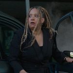 Karen’s black pleated blazer dress on 9-1-1