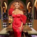 Karen’s red reunion dress on The Real Housewives of Potomac