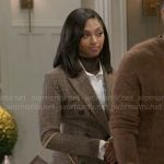 Kat’s plaid blazer and shorts set on Beyond the Gates