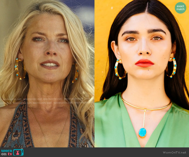 Kate Swail Core Hammered Hoop worn by Angela Norris (Ali Larter) on Landman