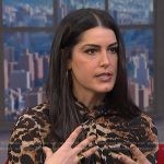 Katie’s leopard print twist neck dress on NBC News Daily