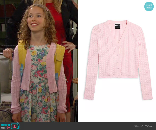 KatieJnyc Girls' Rory V Neck Cardigan - Big Kid worn by Rachel Black (Alice Halsey) on Days of our Lives