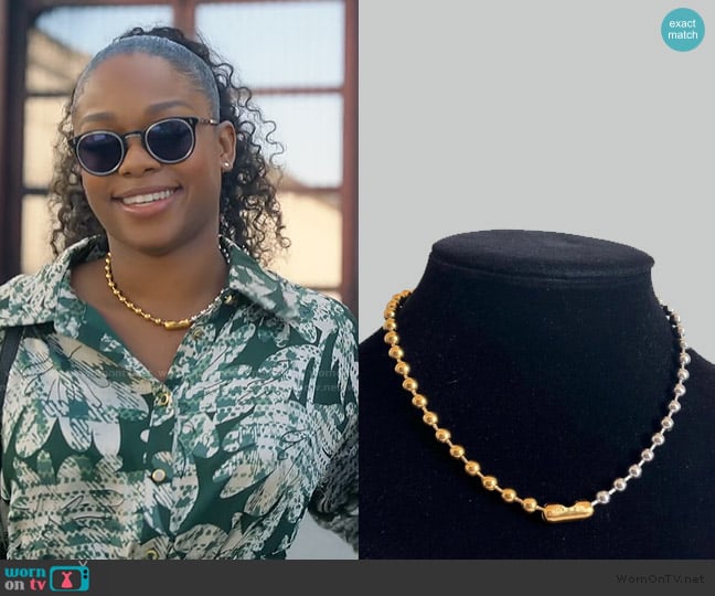 KeachainsJewelry Mixed Metal Ball Chain Choker Necklace worn by Izzy Letts (Jazz Raycole) on The Lincoln Lawyer