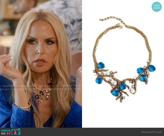 Kenneth Jay Lane Sea Branch Necklace in Gold worn by Rachel Zoe on The Real Housewives of Beverly Hills