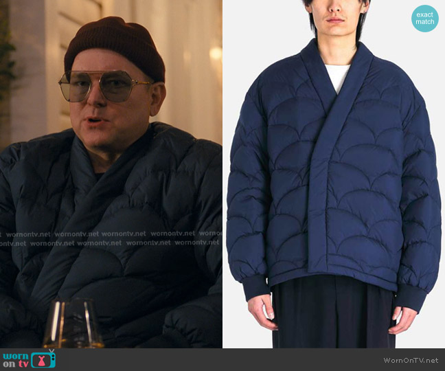Kenzo Kimono Down Jacket in Midnight Blue worn by Tod (Mark Proksch) on The Burbs
