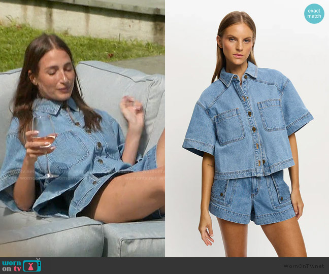 Kivari Hester Denim Shirt worn by Amanda Batula on Summer House