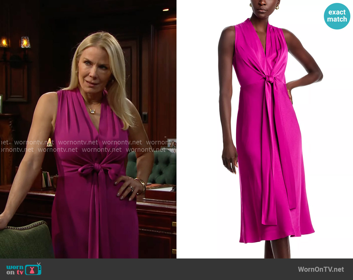 Kobi Halperin Lex Dress in Fuchsia worn by Brooke Logan (Katherine Kelly Lang) on The Bold and the Beautiful