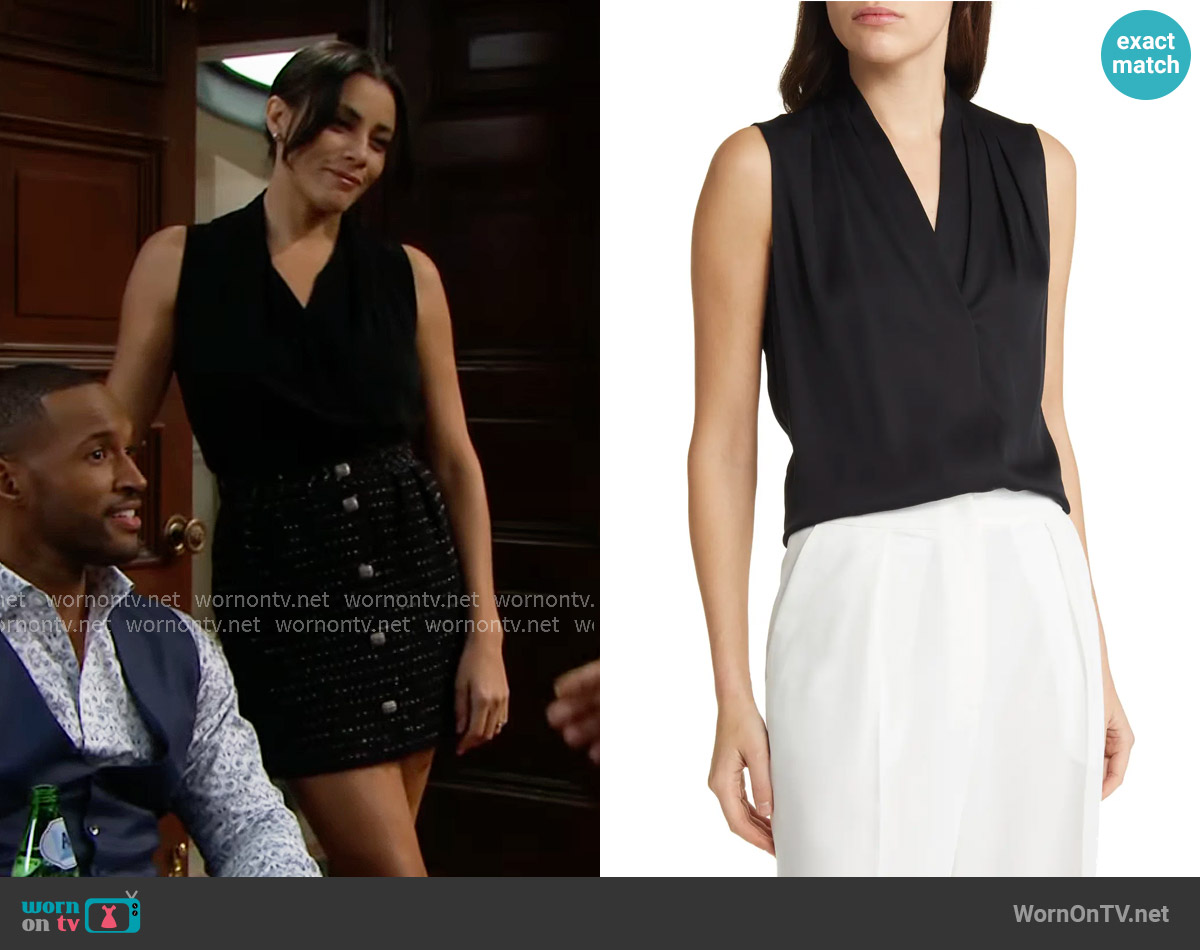 Kobi Halperin Mila Top worn by Daphne Rose (Murielle Hilaire) on The Bold and the Beautiful