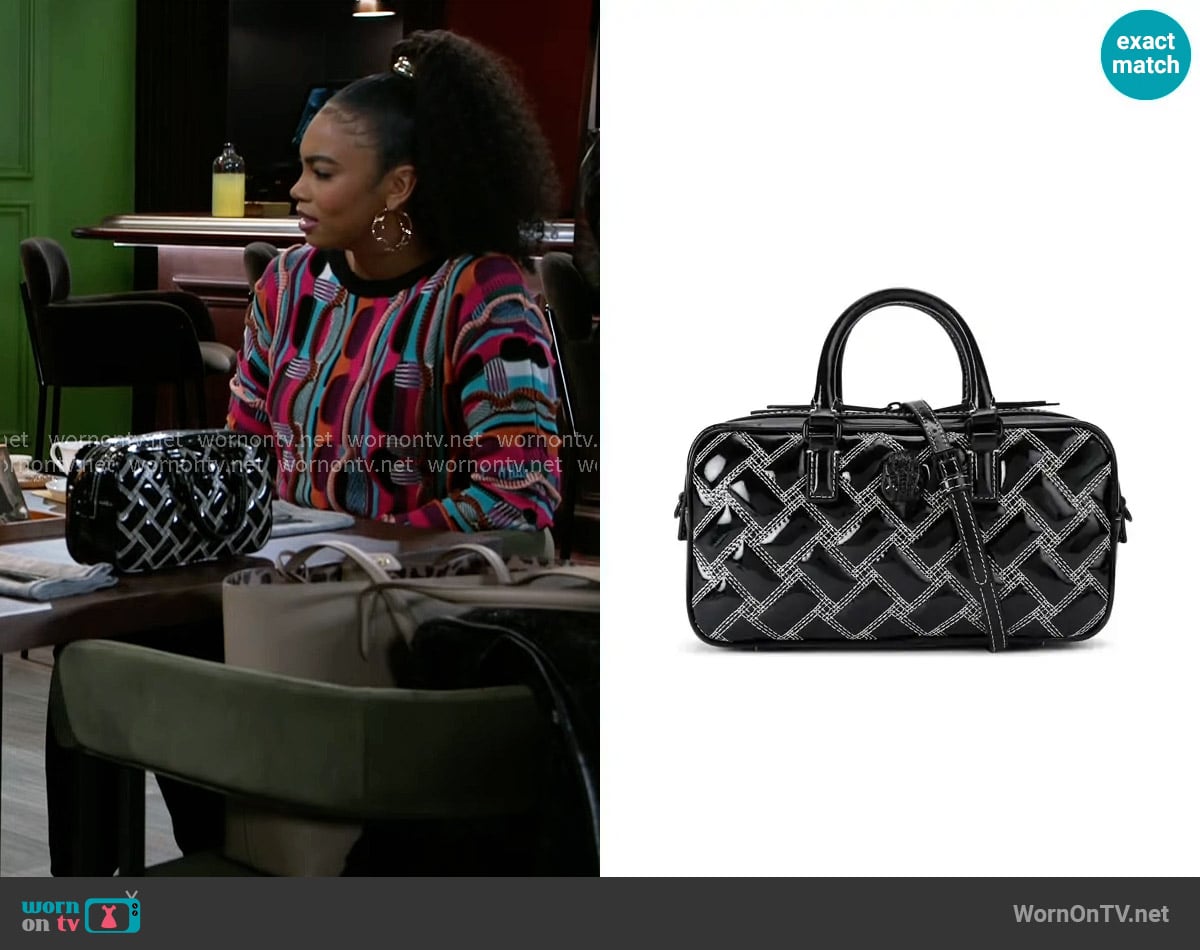 Kurt Geiger Small Kensington Quilted Leather Duffle Bag worn by Chelsea Hamilton (RhonniRose Mantilla) on Beyond the Gates