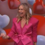 Kym Johnson-Herjavec’s pink bow front dress on Live with Kelly and Mark