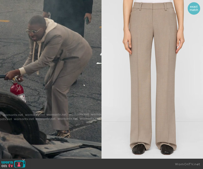 Lafayette 148 NY Stretch Wool Reade Straight Leg Pant in Hickory melange worn by Henrietta Wilson (Aisha Hinds) on 9-1-1