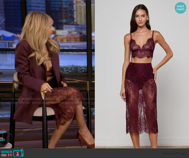 L'Agence Aislin Lace Bralette Top worn by Sarah Michelle on Live with Kelly and Mark