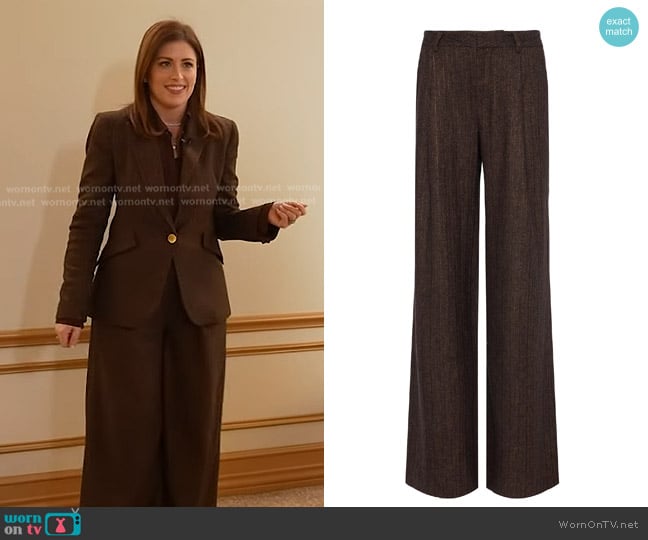 L'Agence Allanah Pinstriped Trouser worn by Chloe Melas on Today