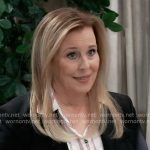 Laura’s pink striped button down shirt on General Hospital