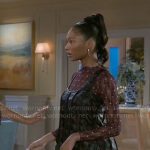 Jessica’s leather dress with cutouts on Beyond the Gates