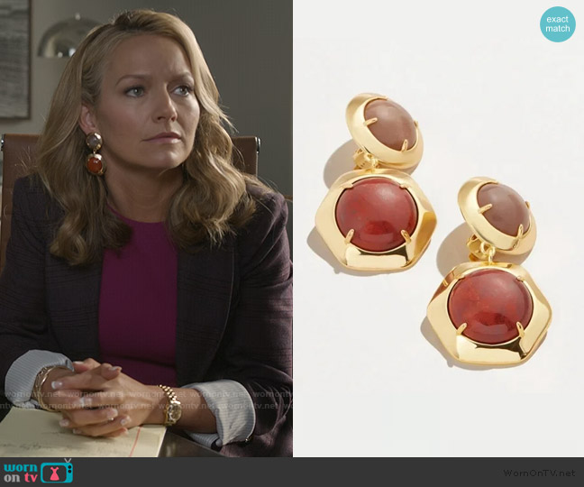Lele Sadoughi Geo Bezel Drop Earrings worn by Lorna Crane (Becki Newton) on The Lincoln Lawyer