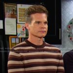 Leo’s brown striped sweater on Days of our Lives