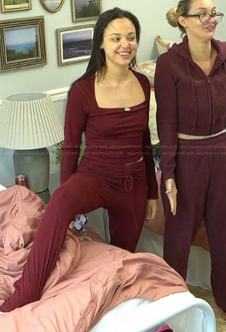 Levi’s burgundy pajama set on Summer House
