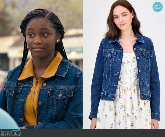 Levis Original Cotton Denim Trucker Jacket worn by Rory (Kyrie McAlpin) on The Burbs