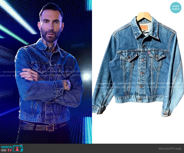 Levi's Vintage Print Trucker Jacket worn by Adam Levine on The Voice