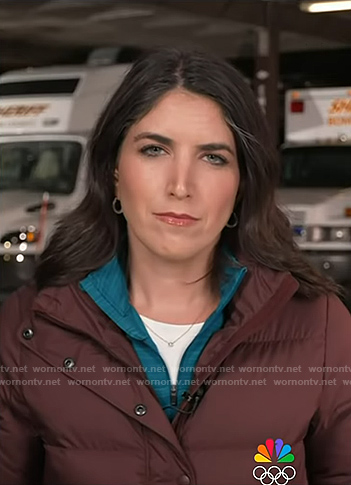 Liz’s brown down jacket on Today