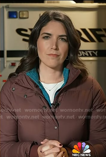 Liz’s brown down jacket on Today