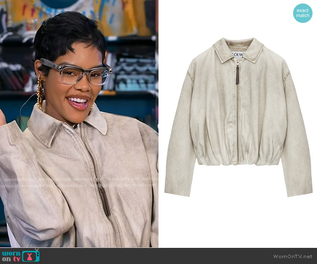 Loewe Cotton Draped Jacket worn by Teyana Taylor on Good Morning America