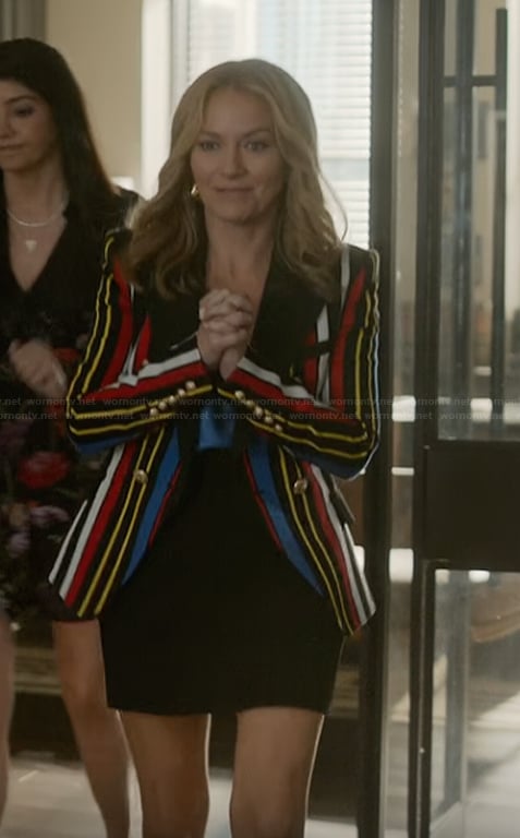 Lorna’s striped double breasted blazer on The Lincoln Lawyer