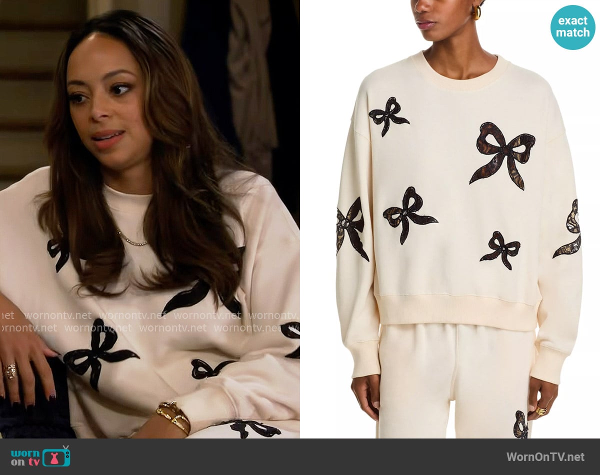 LoveShackFancy Linetta Pullover worn by Mercedes (Amber Stevens West) on The Neighborhood