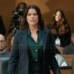 Maggie’s green satin blouse on The Lincoln Lawyer
