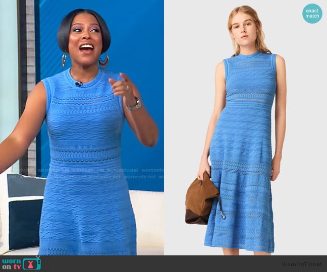 Maje Pointelle knit maxi dress worn by Tamron Hall on Tamron Hall Show