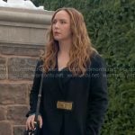 Mariah’s black coat with buckle on The Young and the Restless