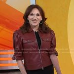 Marilu Henner’s red elbow sleeve leather jacket on Today