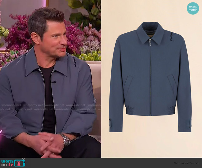 Marni Gray light wool jacket with collar worn by Nick Lachey on The Jennifer Hudson Show