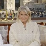 Martha Stewart’s white cable knit sweater and pants on Today