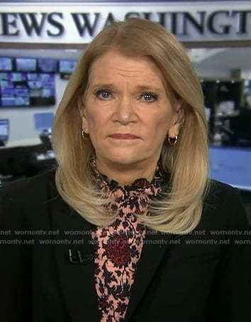 Martha’s pink floral print turtleneck top on Good Morning America