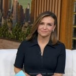 Mary’s navy half-zip knit dress on Good Morning America