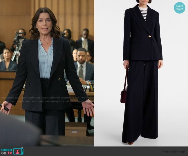 Max Mara Pagano wool-blend blazer worn by Maggie McPherson (Neve Campbell) on The Lincoln Lawyer