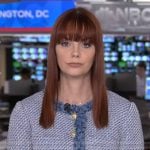 Melanie Zanona’s blue tweed jacket on NBC News Daily