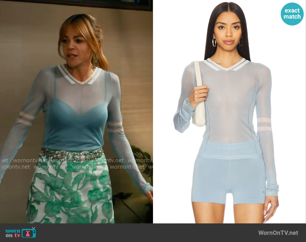 Miaou Monica Top in Periwinkle worn by Morgan Gillory (Kaitlin Olson) on High Potential
